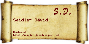 Seidler Dávid névjegykártya